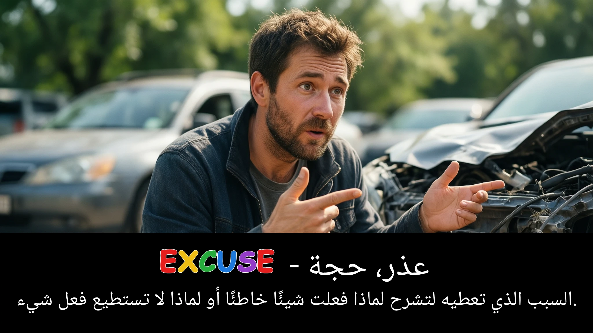 Arabic Illustration for excuse